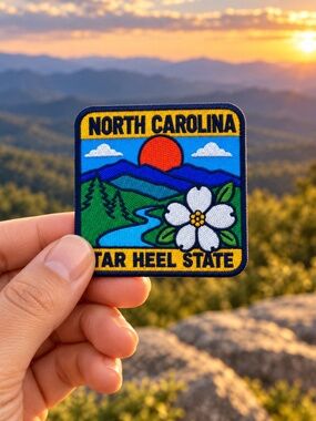 North Carolina Patch – 3 Inch Embroidered Iron-On Tar Heel Souvenir